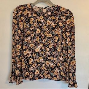 ZARA (M) Multi-colored Floral Blouse